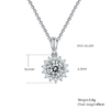 Sunflower S925 Silver Plated Platinum Moissanite Diamond Pendant Earnail Set 1